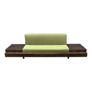 Modern Walnut Platform Sofa