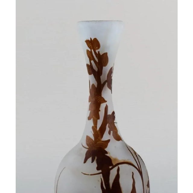 Early 20th Century Vase in Frosted and Brown Art Glass by Emile Gallé For Sale - Image 3 of 10