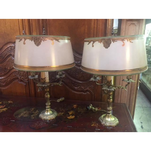 Early 20th Century Antique French Bronze Candle Lamps - A Pair For Sale - Image 12 of 12