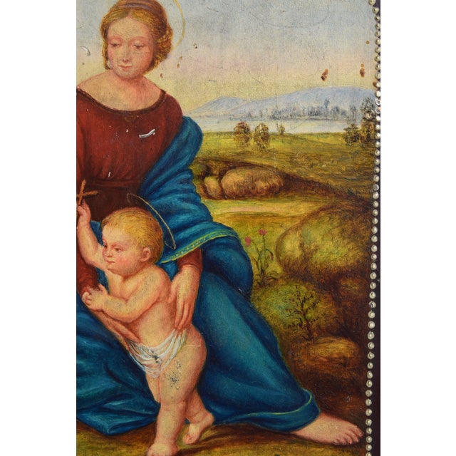 Italian 19th-Century Italian Madonna and Child With Saint John, After Raphael For Sale - Image 3 of 5