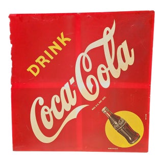 Rare Antique Double-Sided Coke & Appalachian Cafe Menu Sign For Sale