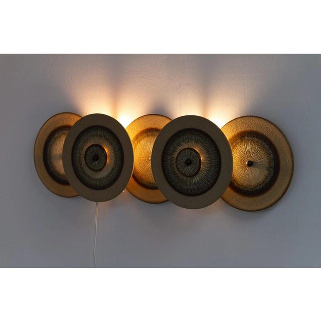 Danish Ceramic Five Disc Wall Lamp from Søholm, 1970s For Sale - Image 18 of 18
