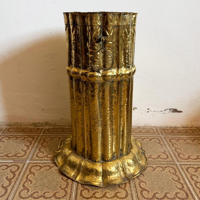 1950s Vintage Hollywood Regency Italian Brass Umbrella Stand, 1950s For Sale - Image 5 of 13