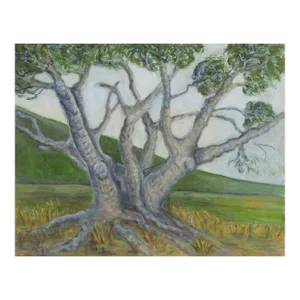 Mid Century California Landscape With Tree by Genevieve Rogers