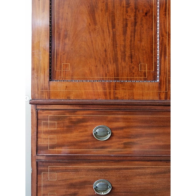 Antique Mahogany Linen Press (C. 1820–1840) For Sale - Image 4 of 7