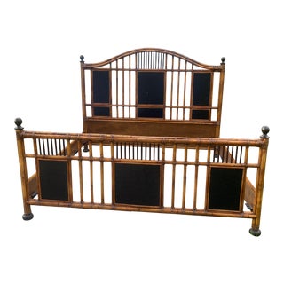 Mid 20th Century Milling Road British Colonial Bamboo King Bed Frame For Sale