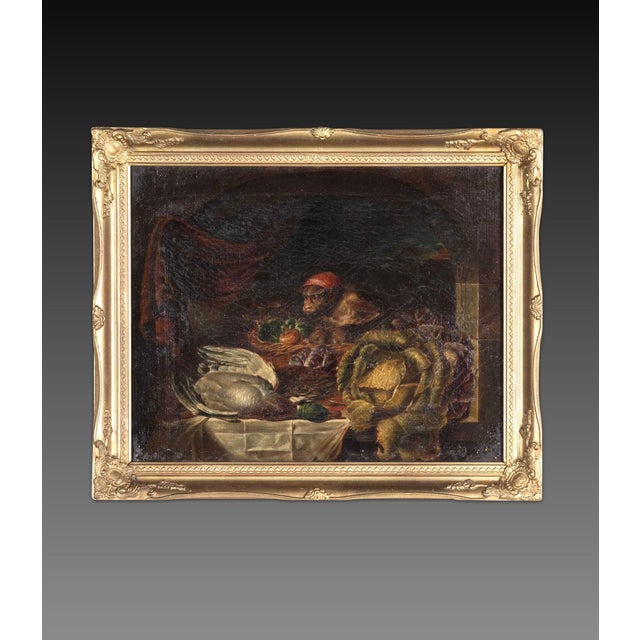 Monkey, 1850, Oil on Canvas, Framed For Sale - Image 6 of 6