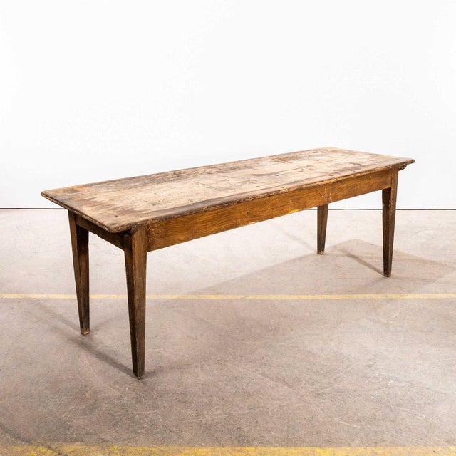 French Scrubbed Top Preparation Dining Table, 1950s For Sale - Image 8 of 8