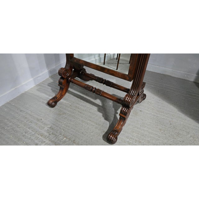 19th Century Regency Mahogany Cheval Mirror, 1830 For Sale - Image 5 of 14