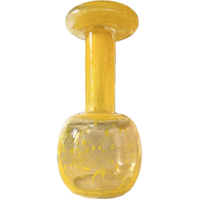 Glass Circa 1975 Kaj Franck Finish Modern Yellow Glass Goblet For Sale - Image 7 of 10