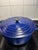 Le Creuset Round Dutch Oven, #30 Cobalt, Blue Vintage, Highly Collectible Rare For Sale - Image 4 of 6