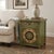 Wood Distressed Sage Green Floral Graphic End Table Nightstand For Sale - Image 7 of 7
