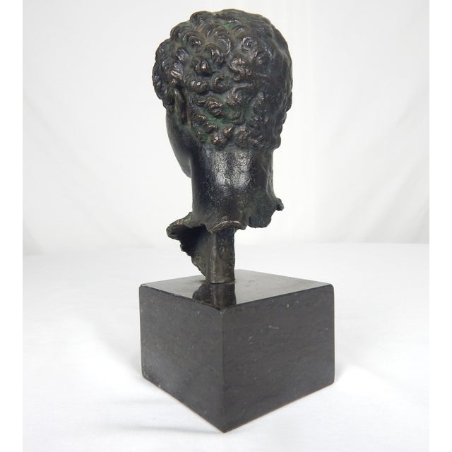 Vintage Roman Style Bronze Bust "Roman Head of a Youth" For Sale - Image 10 of 12