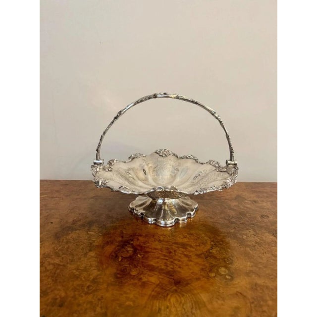 Antique Edwardian Silver-Plated Cake Basket, 1900s For Sale - Image 6 of 6