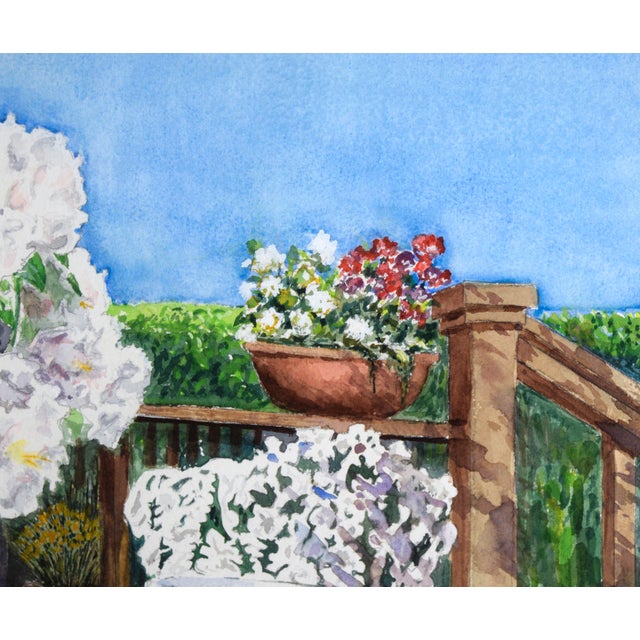 2000 - 2009 Back Porch - Santa Cruz California Landscape in Watercolor on Paper by Harry Federico For Sale - Image 5 of 7
