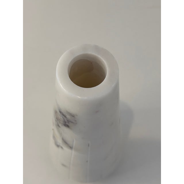 Contemporary Modern Solid Marble Tapered Conical Vase For Sale - Image 3 of 9