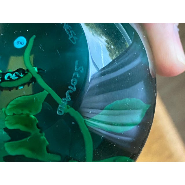 William Manson Caithness Aqua Glass Paperweight (Scotland) For Sale - Image 9 of 12