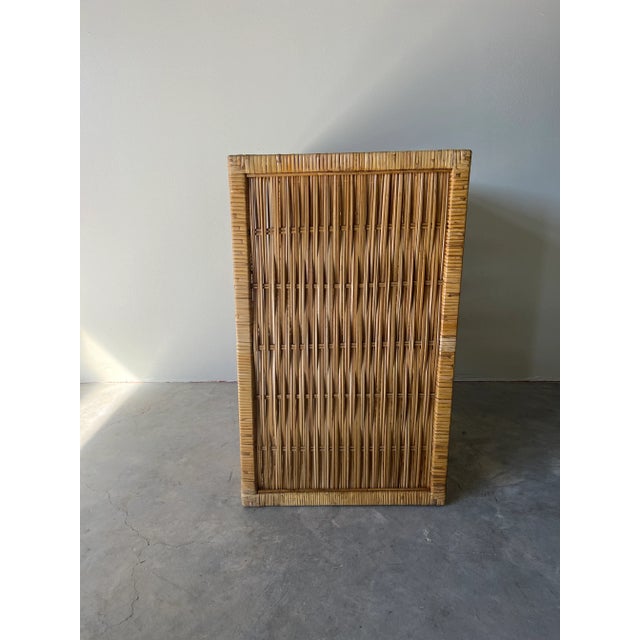 1980s Vintage Coastal Wrapped Rattan Three - Tier Nightstand / Shelf For Sale - Image 5 of 10