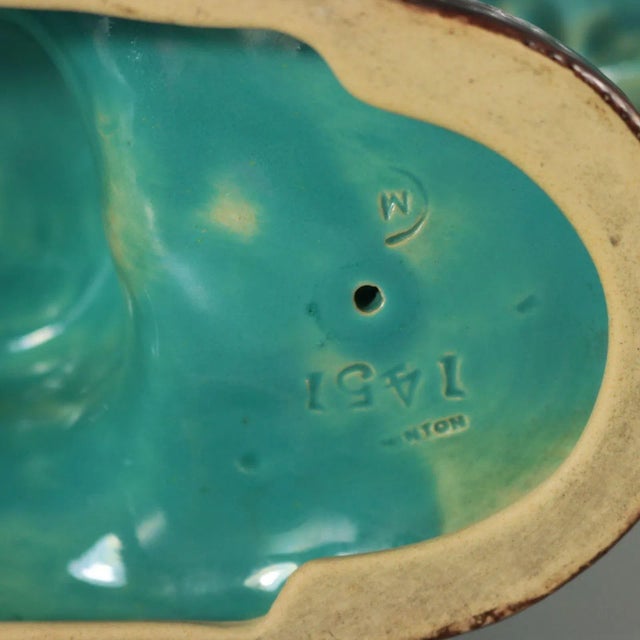 Late 19th Century Minton Majolica Rabbits With Leaf Dish For Sale - Image 11 of 13