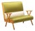 Vintage 2-Tone Velvet Sofa, 1950s For Sale