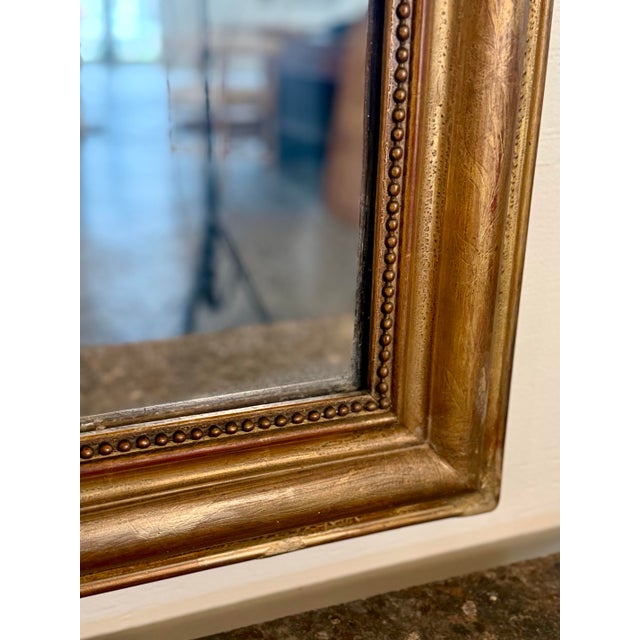 Copper Antique French Floral Gilt Louis Philippe Mirror For Sale - Image 8 of 12