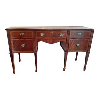 Vintage Flame Mahogany Federal-Style Sideboard W/Locking Key For Sale