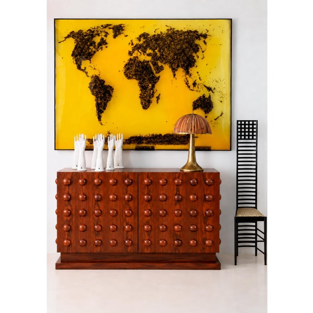 Italian Brutalist Hand-Carved Oak Sideboard, 2000 For Sale - Image 9 of 10