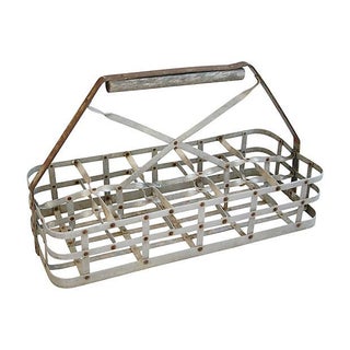 Antique French 10-Bottle Carrier For Sale