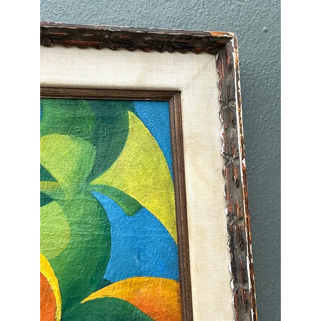 Contemporary Vintage MCM Original Abstract Oil on Canvas For Sale - Image 3 of 12