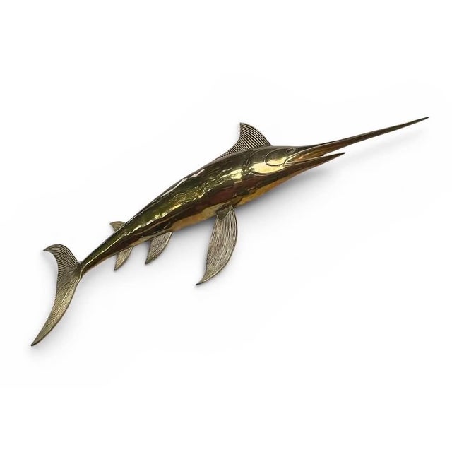 1970's Solid Brass Marlin Wall Decor For Sale - Image 10 of 17