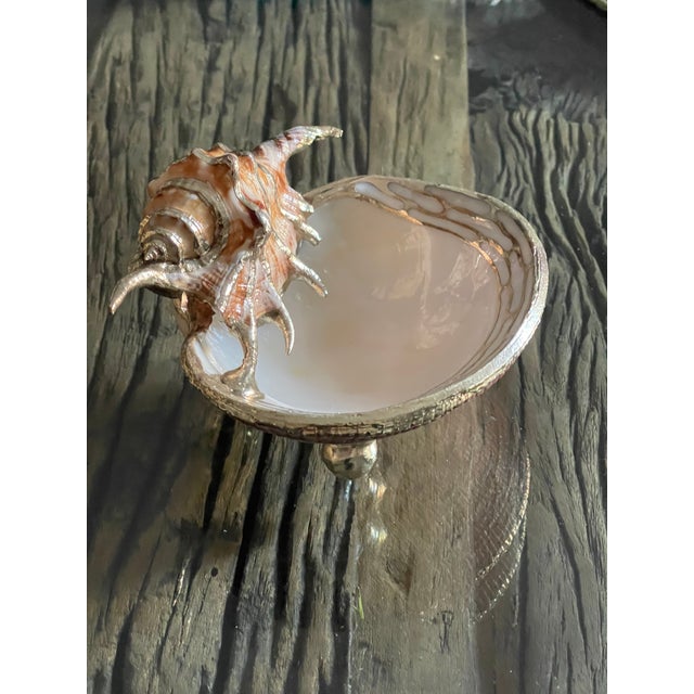 Coastal 1960s Fabulous Silvered Sea Shells Small Vide Poche Dish For Sale - Image 3 of 5