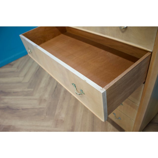 1950s Vintage French Light Limed Chest of Drawers, 1950s For Sale - Image 5 of 8