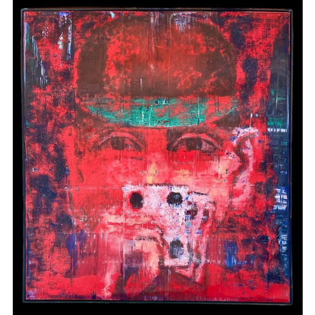 Aaron Fink, Large Modernist Oil Painting Card Poker Player Aaron Fink Pop Art Americana, 1986 For Sale