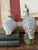 1970s Pair of Oversized Vintage Asian Export Porcelain Peacock Figures Hand Painted Macau Large Ceramic Birds For Sale - Image 5 of 11
