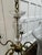 1940s Vintage Five Arm Brass and Crystal Chandelier For Sale - Image 5 of 9
