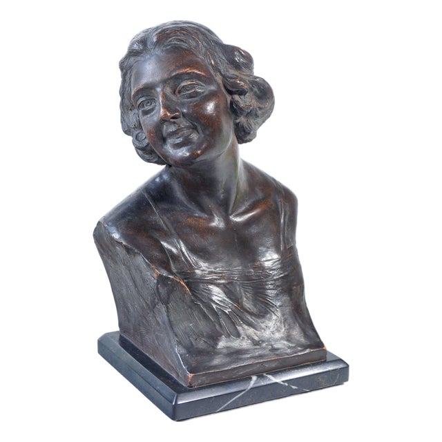 Terracotta Bust of Young Woman For Sale