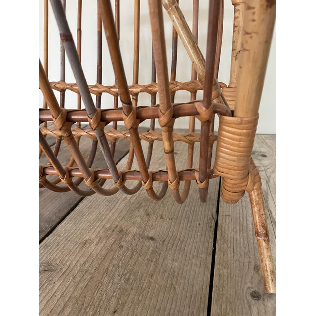 Bamboo Newspaper Holder, 1960s For Sale - Image 6 of 8