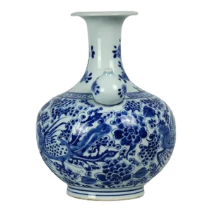 19th Century Antique Chinese Porcelain Vase with Round Marking on the Bottom