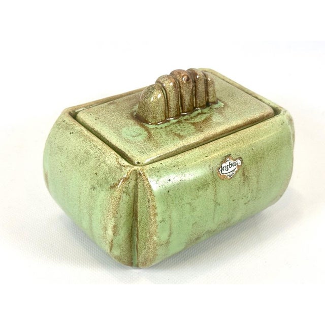 Olive Ceramic Bonbonniere from Jasba, 1960s For Sale - Image 8 of 13