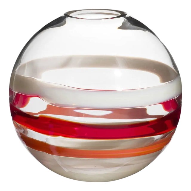 Vista Carlo Moretti Murano Contemporary Mouth Blown Glass Vase For Sale