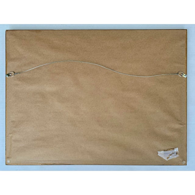 Garden With Fountain Midcentury Watercolor Landscape Painting For Sale - Image 4 of 6