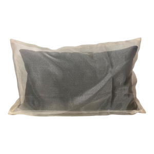 Bespoke Black Velvet Pillow With Champagne Organza Sleeve, Original