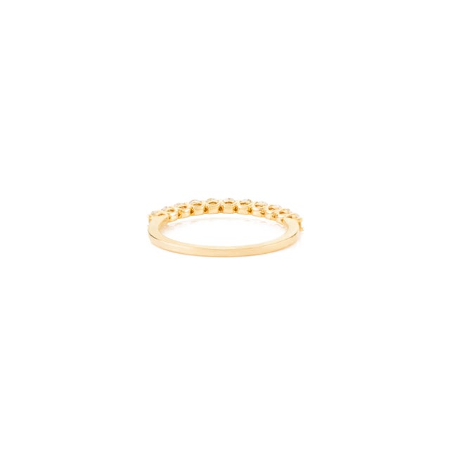Metal Brilliant Cut Diamond Half Eternity Wedding Band Ring in 14k Yellow Gold Size 4 For Sale - Image 7 of 14