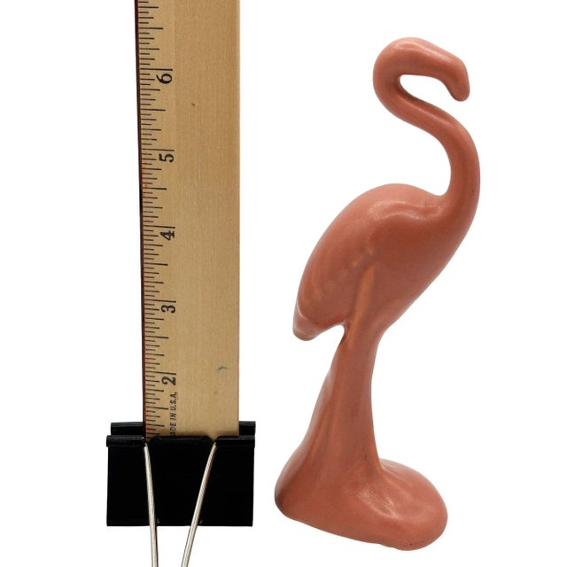 1950s Ceramic Curious Watcher Modernist Pink Flamingo Tabletop Statue by Metlox For Sale - Image 9 of 9