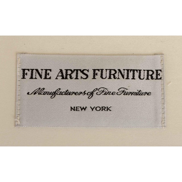 Late 20th Century White Silk Damask Upholstered Easy Chairs, Pair For Sale - Image 5 of 6