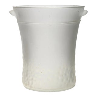 French Frosted Glass Champagne Bucket For Sale