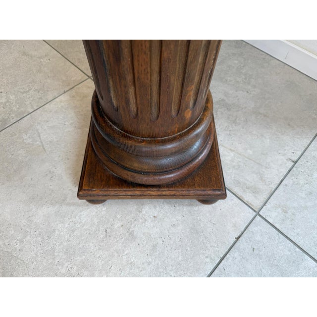 Wood Pedestal in Walnut For Sale - Image 7 of 8