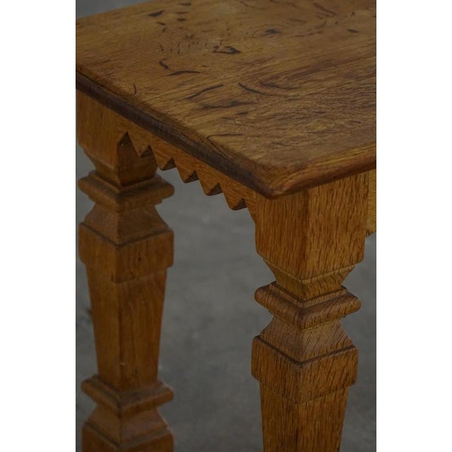 Mid-Century Carved Oak Bench, 1979 For Sale - Image 12 of 18