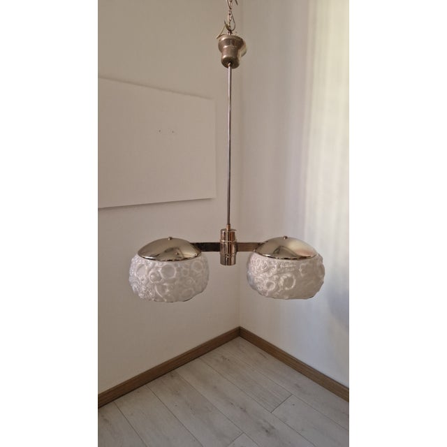 Glass Osso Double-Light Chandelier from Mazzega Murano, 1960s, in Very Good conditions. Designed 1960 to 1969 This piece...