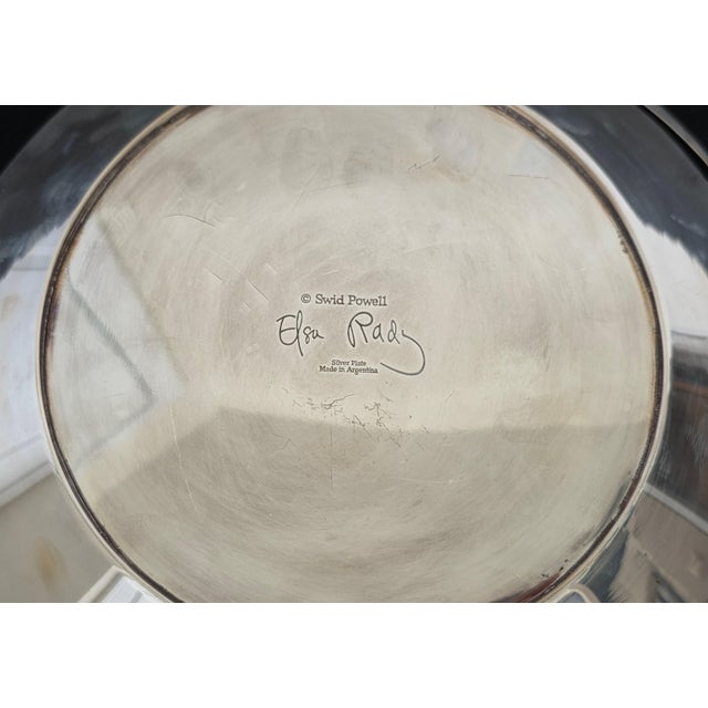 1990's Modernist Silver Plate 'Lily' Bowl by Elsa Rady for Swid Powell For Sale - Image 10 of 11